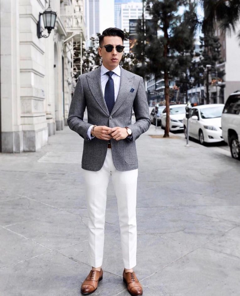 semi formal attire for men white
