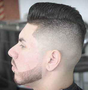Mohawk Pomp with Sharp Fade