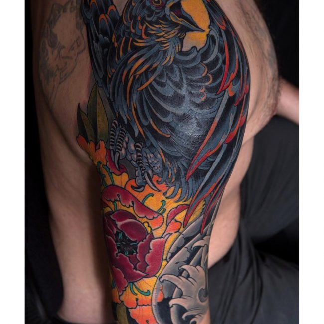 Best 40 Inspiring Raven Tattoo Designs and Ideas with Meaning