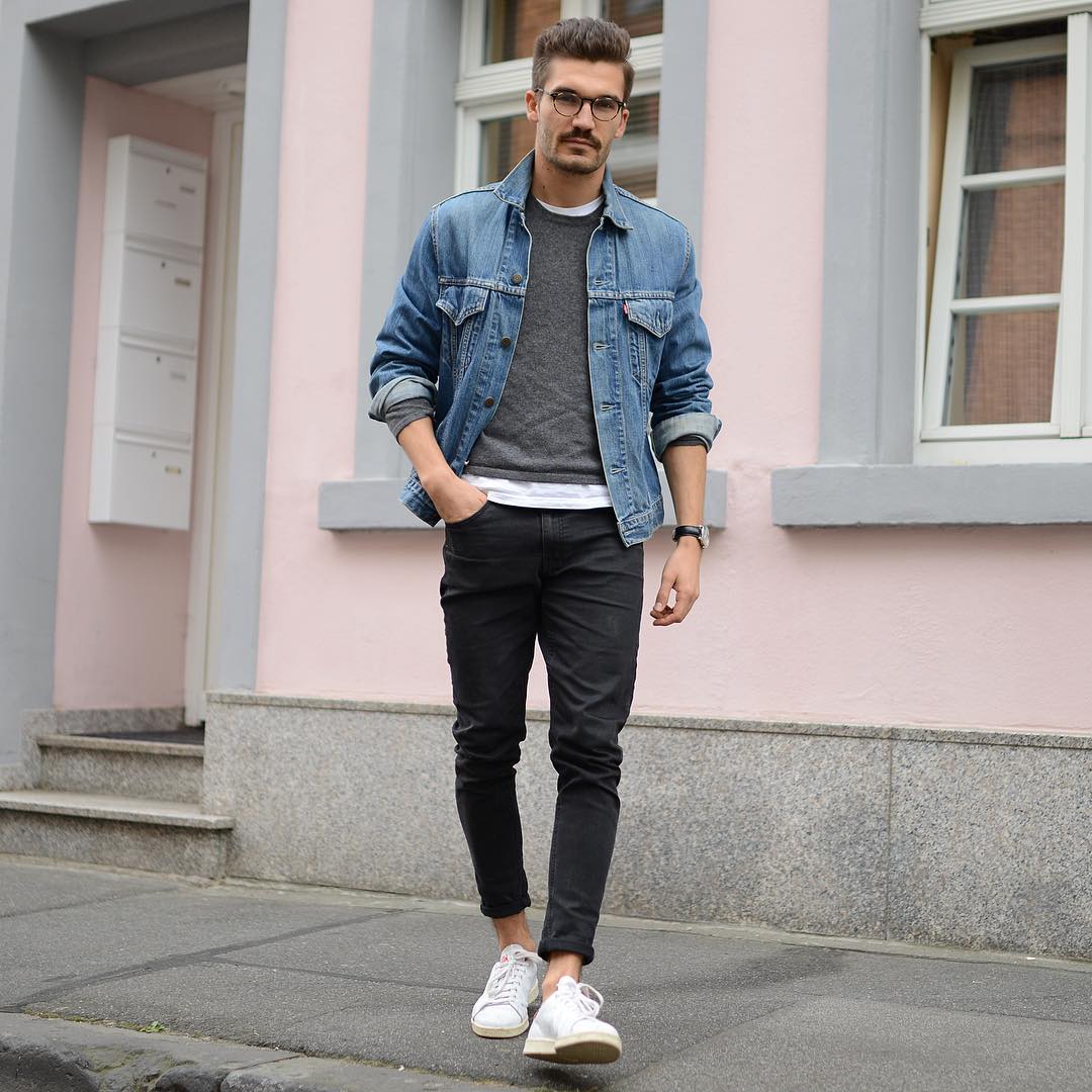 39-jeans-jacket-with-a-sweater - StyleMann