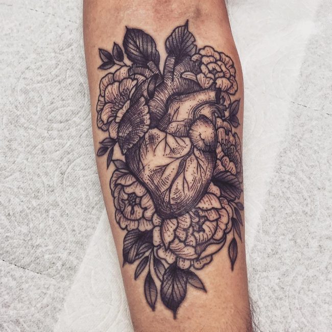 Anatomical Heart with Flowers Tattoos History Meanings  Designs