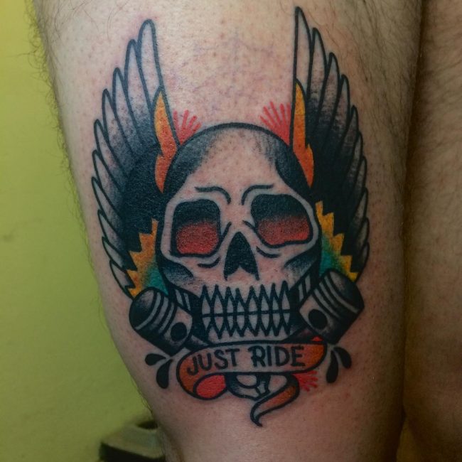 Fuck yeah traditional tattoos  illustratedgentleman Ride or die  motorcycle