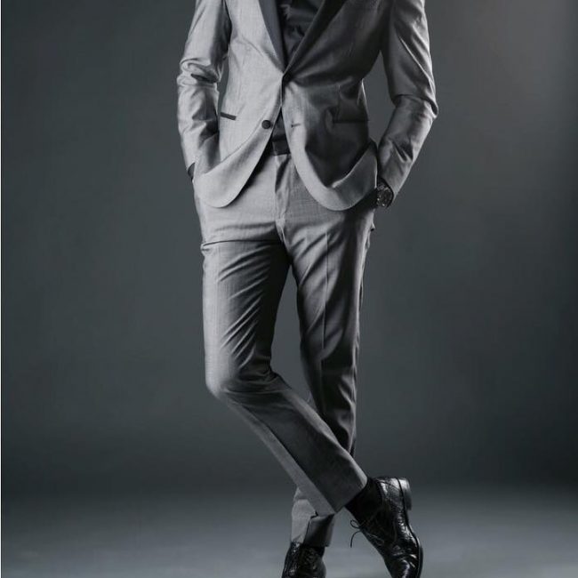 1 Grey Suit with Black Shoes