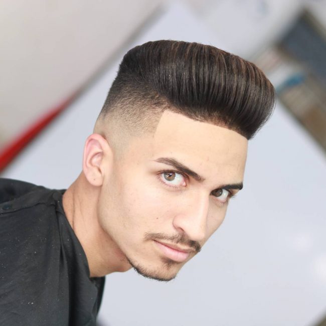 1 Modern Pompadour with Edge Up