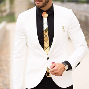 1 White Blazer with Black Outfit