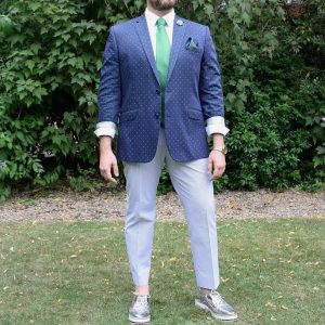 10 Clashed Blue and Pale Grey Suit