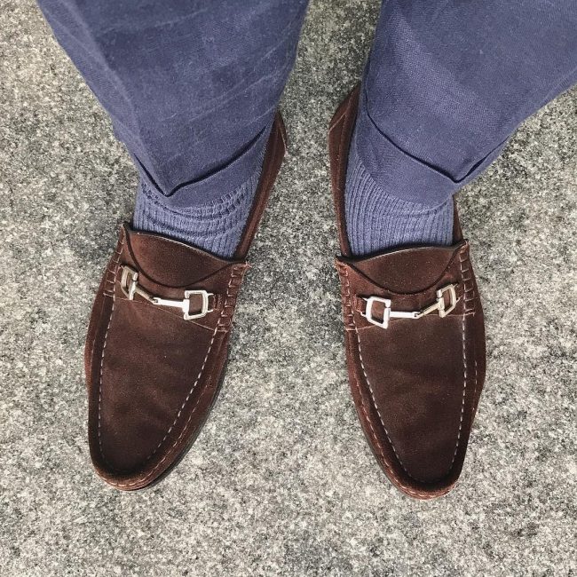 12 Brown Loafers & Grey Trousers