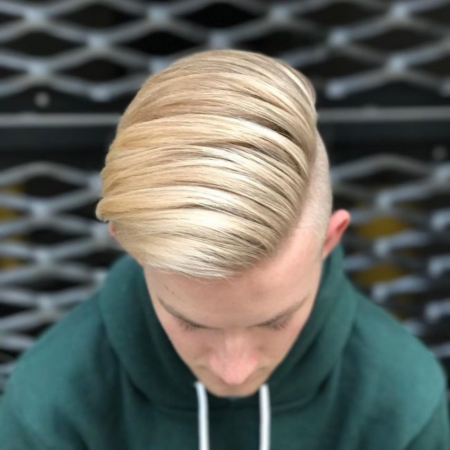 12 Long Blond Side Wave Undercut