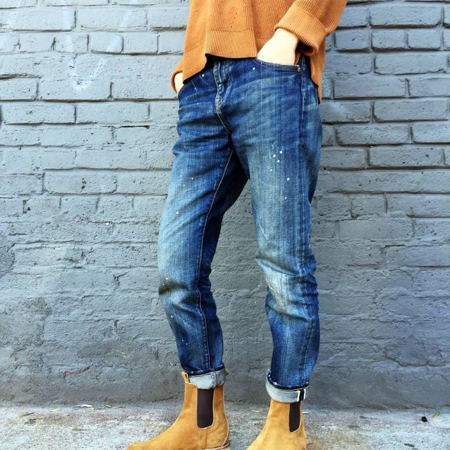 13 Washed Denim and Chelsea Boots