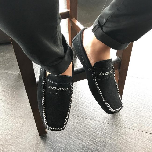 14 Black Loafers & Grey or Black Pants