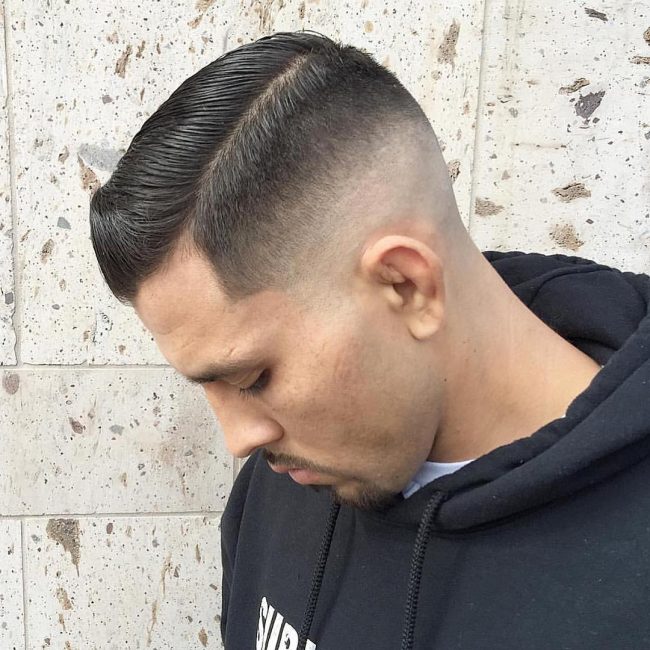 14 Bold Side Sweep With Skin Fade