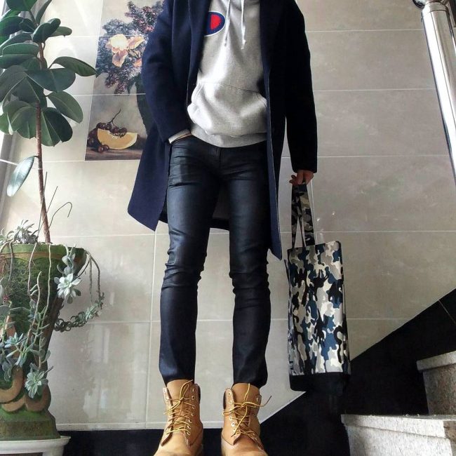 14 Dry Slim Fit Jeans & Light Grey Hoodie