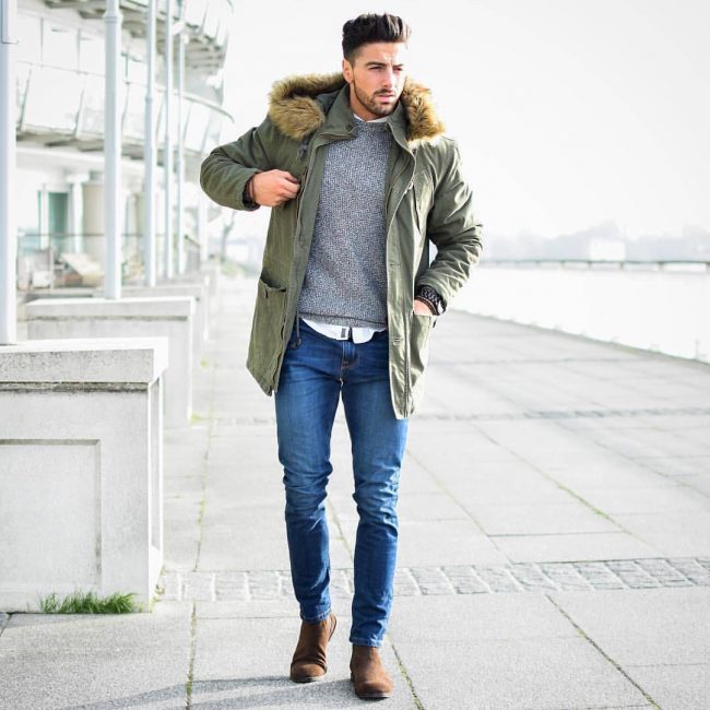 15 Light Green Parka with Denims