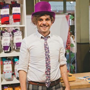 15 Purple Flowered Skinny Tie