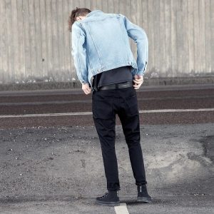 17 Black Jeans & Faded Blue Jeans Jacket
