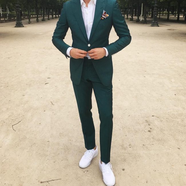 22 Green Suit & White Canvas