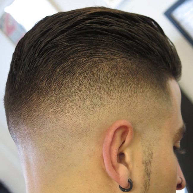 22 Slick Back Top With Low Bald Fade