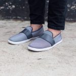 23 Gray & Black Men's Slip On Shoes
