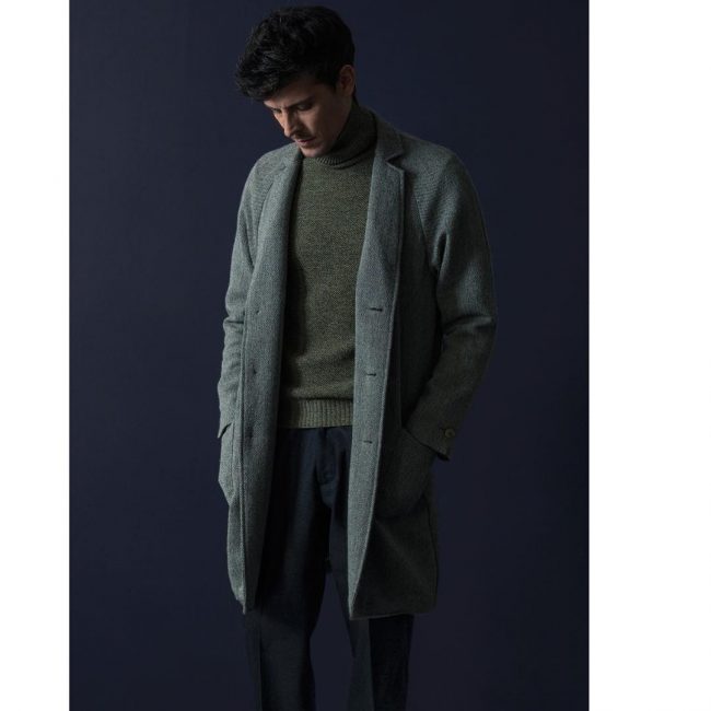 23 Grey Long Coat and a Matching Grey Full-Neck Sweater