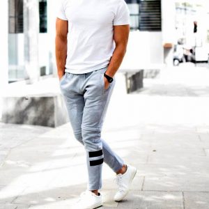 23 Styled Grey Joggers and White T-Shirt