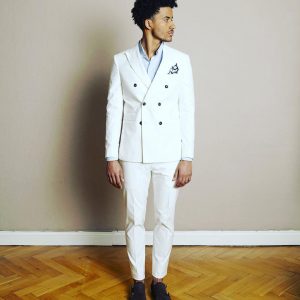 25 White Double Breasted Suit