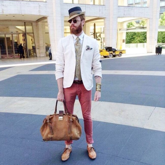 28 Cream White Blazer with Brown Fitting Jeans