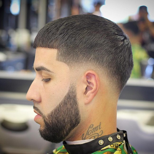 taper fade with scissors on top