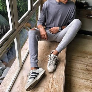 29 Torned Grey Joggers and Matched Training T-Shirt
