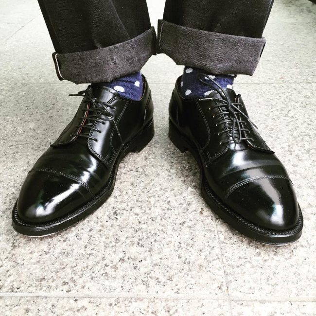 3 Shiny Black Leather Shoes with Laces