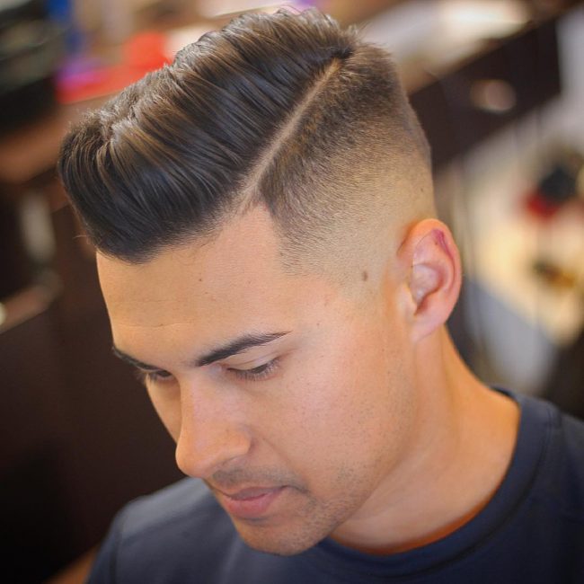 31 Contrasting Shaded Side Part Haircut