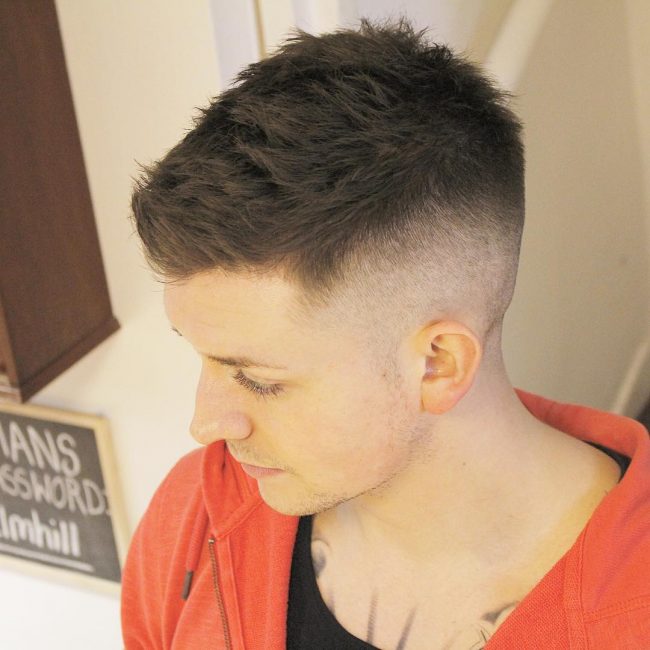 32 High Bald Fade with Textured Top