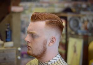 33 Tapered and Parted Redhead Comb Over