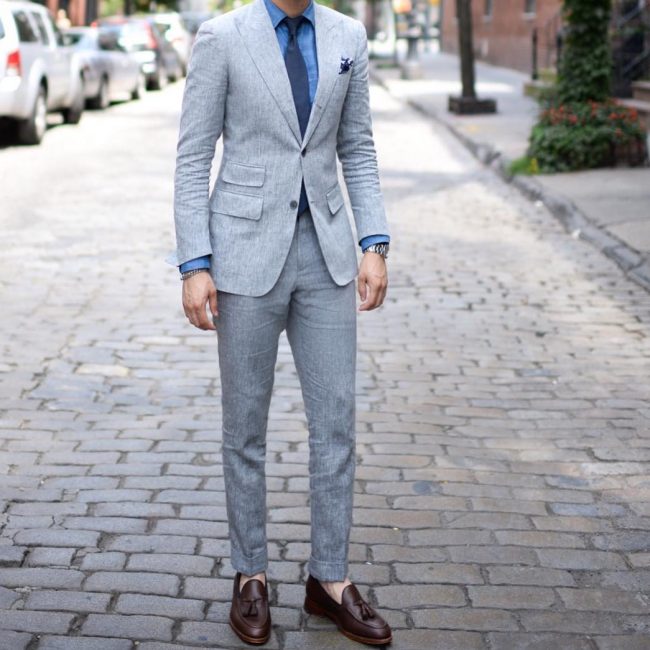 grey suit loafers