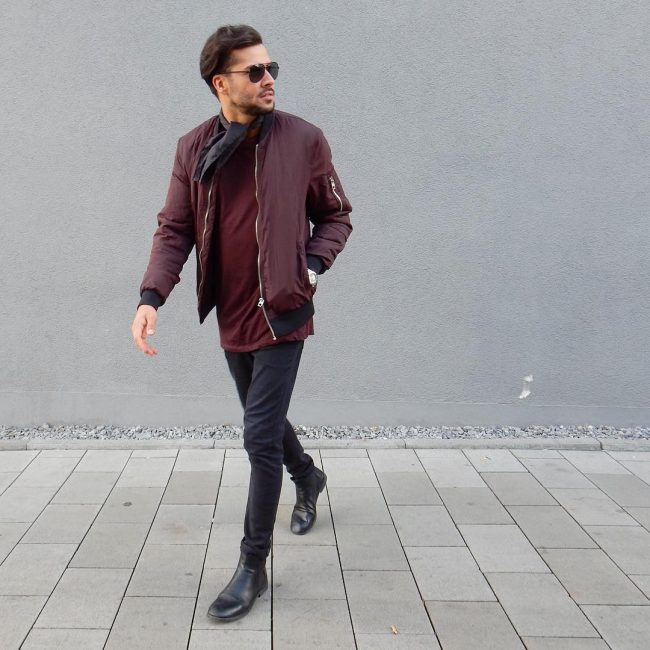 42 Black Jeans with Bomber Jackets