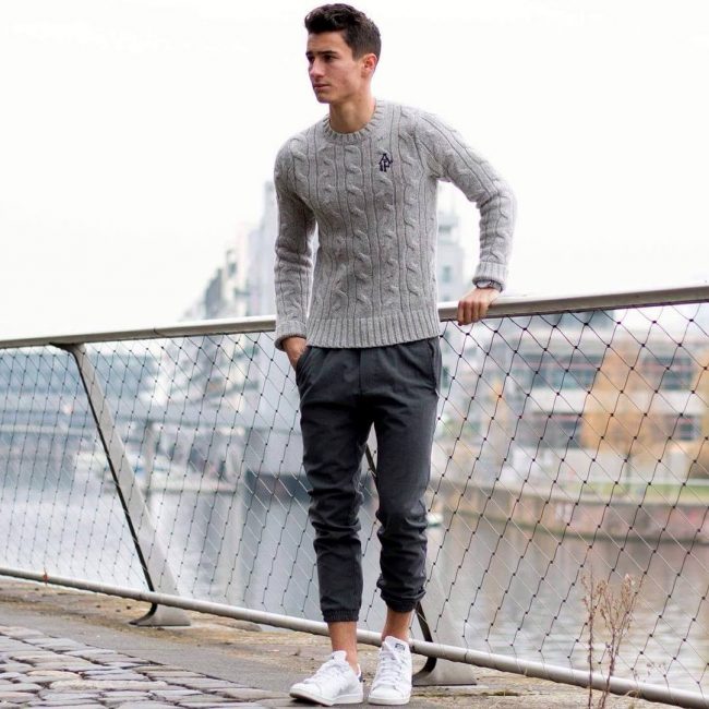 6 Black Joggers with Fitting Grey Sweater
