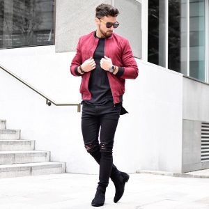 8 All Black Style with Red Jacket