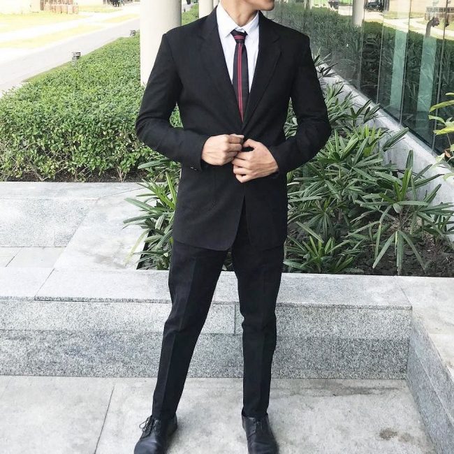 8 Black Suit With A Cool Tie