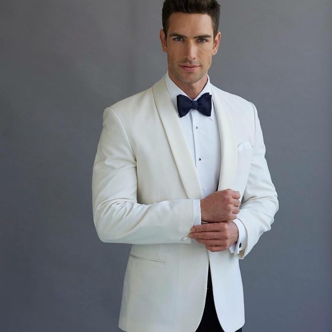 8 Clashed Cream White and Black Suit