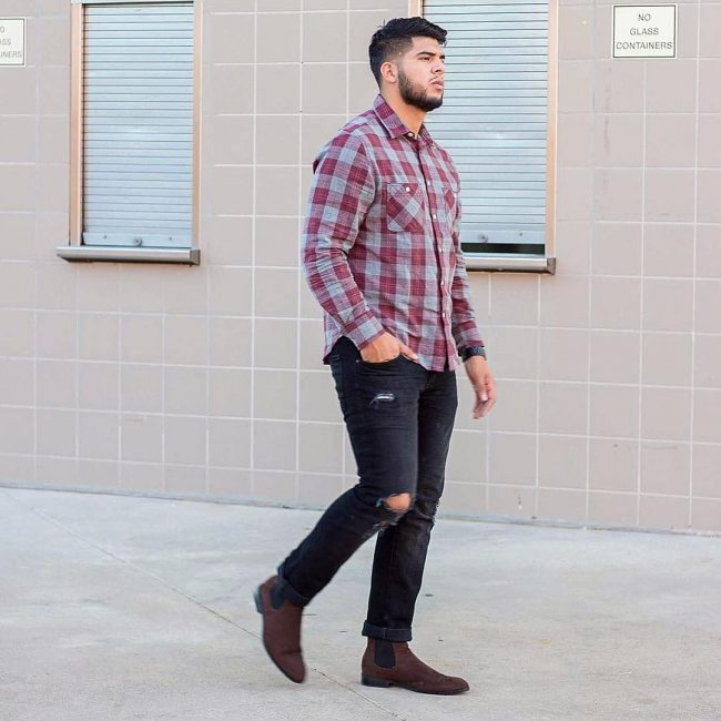 tan chelsea boots mens outfit