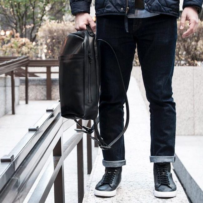 9 Black Backpack & Fitting Blue Jeans Pants