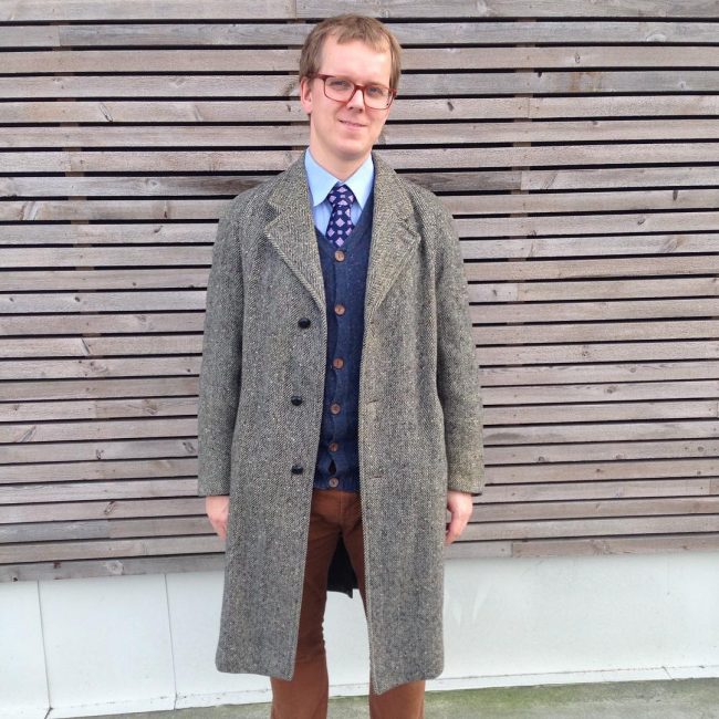 9 Long Grey Coat & Fitting Brown Pants