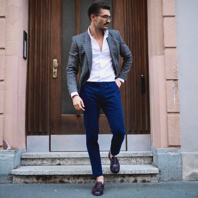 business casual blue