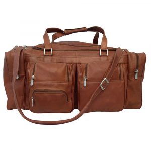 Piel Leather 24-Inch Duffel Bag with Pockets