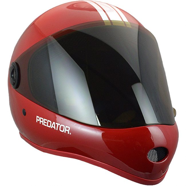 Predator DH6 Matte Red White Stripes Skateboard Helmet