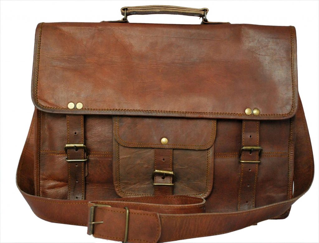 Rustic Town Genuine Leather Laptop Bag Leather Messenger bag 15 - StyleMann