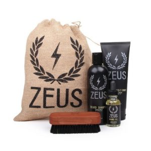 Zeus Deluxe Beard Grooming Kit for Men - Beard Care Gift Set to Soften Hairs and Prevent Itchiness and Dandruff (Scent Sandalwood)