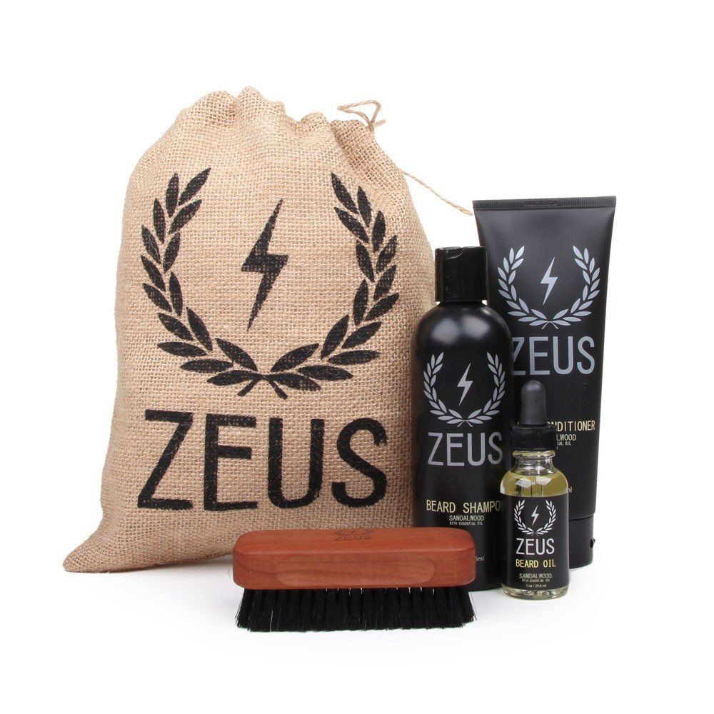 Zeus Deluxe Beard Grooming Kit for Men - Beard Care Gift Set...