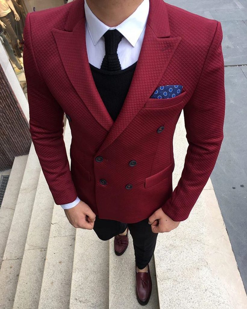 10 Bold Red Double Breasted Blazer - StyleMann