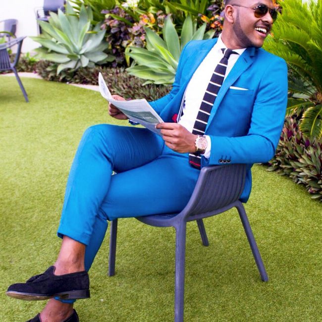 12 Cobalt Blue Slim-Fit Single Button Suit