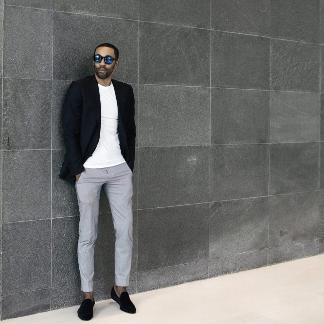 Grey jacket colour trousers with what The Best